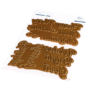 Pinkfresh Brushed Sentiment Holiday Foil Plates