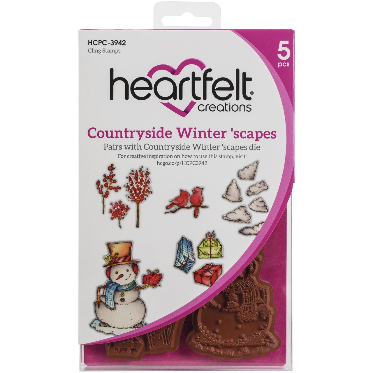 Heartfelt Creations Countryside Winter Scapes Cling Stamp Set