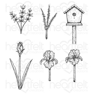 Heartfelt Creations Iris Garden Accents Cling Stamp