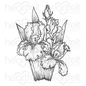 Heartfelt Creations Iris Garder Blooms Cling Stamp