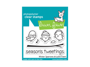 Lawn Fawn Winter Sparrows Cling Stamp Set