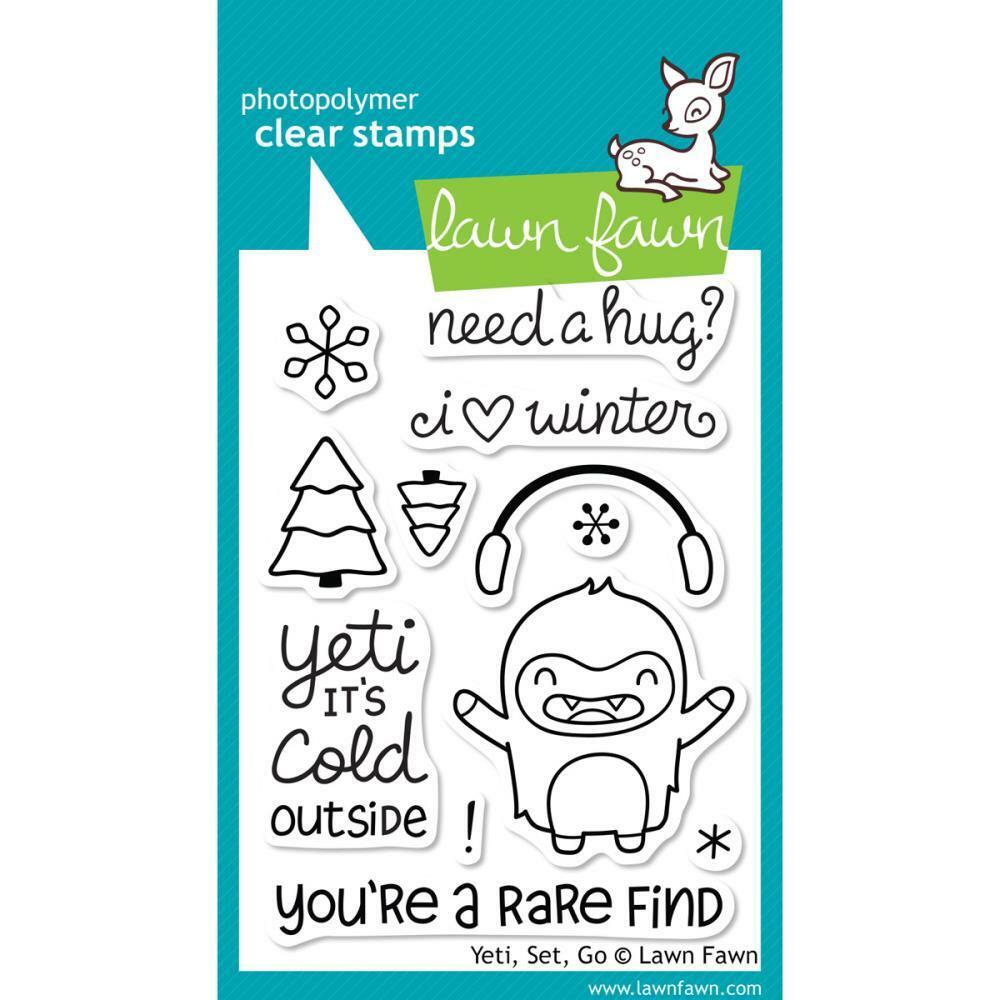 Lawn Fawn Yeti, Set, Go Cling Stamp Set