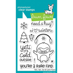 Lawn Fawn Yeti, Set, Go Cling Stamp Set