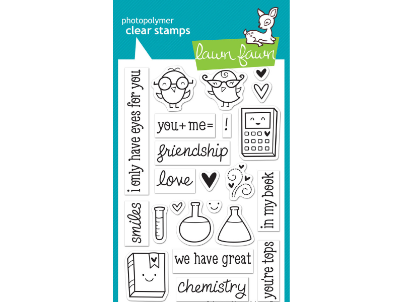 Lawn Fawn Science of Love Cling Stamp Set