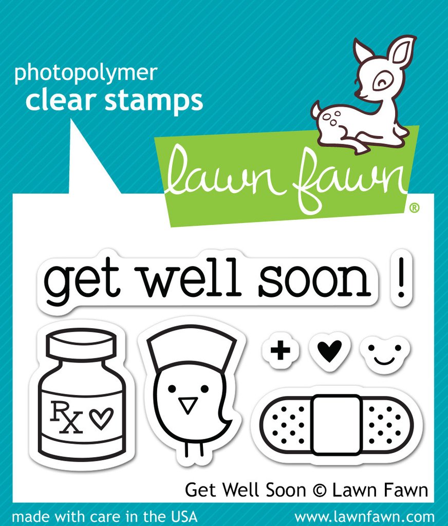 Lawn Fawn Get Well Soon Cling Stamp Set