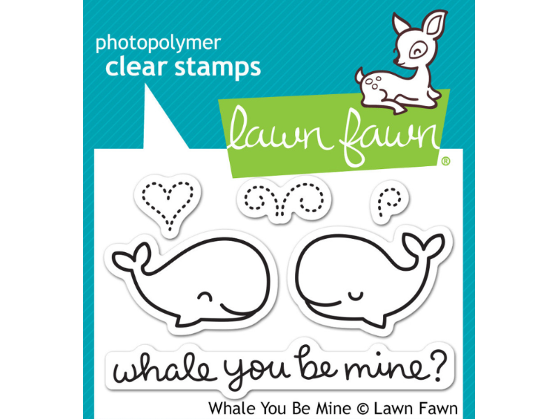 Lawn Fawn Whale you be Mine Cling Stamp