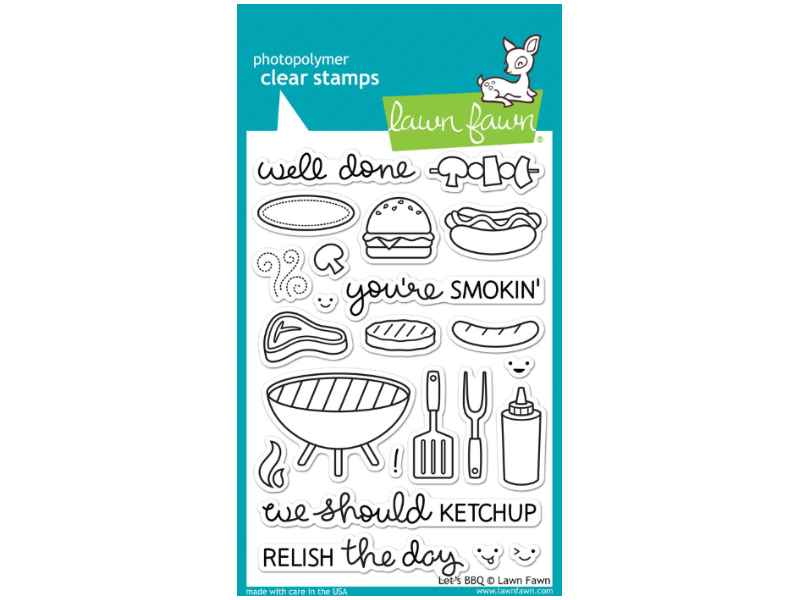 Lawn Fawn Let's BBQ Cling Stamp