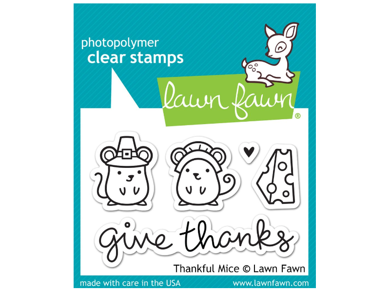 Lawn Fawn Thankful Mice Cling Stamp Set