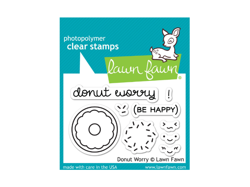 Lawn Fawn Donut Worry Cling Stamp Set