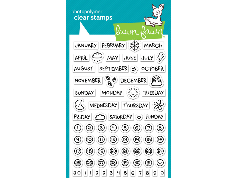 Lawn Fawn Plan on it: Calendar Cling Stamp Set