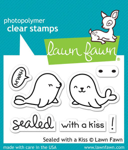 Lawn Fawn Sealed With A Kiss Cling Stamp Set