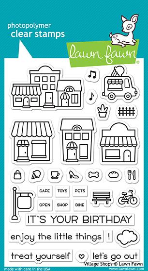 Lawn Fawn Village Shops Cling Stamps Set