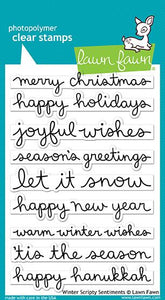 Lawn Fawn Winter Scripty Sentiments Cling Stamp Set