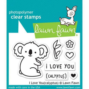 Lawn Fawn I love You Calyptus Cling Stamp Set