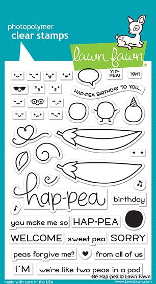 Lawn Fawn Be Hap-pea Cling Stamp Set