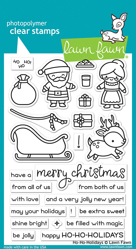 Lawn Fawn " Ho Ho Holidays" Cling Stamp Set