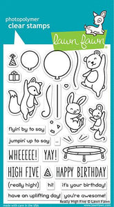 Lawn Fawn Really High Five Cling Stamp Set