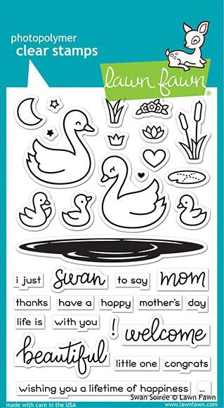 Lawn Fawn Swan Soiree Cling Stamp Set