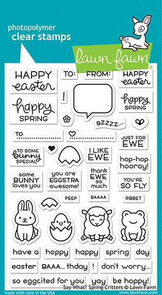 Lawn Fawn Say What? Spring Critters Cling Stamp Set