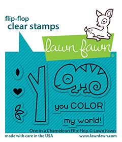Lawn Fawn One in a Chameleon Flip Flop Cling Stamp Set