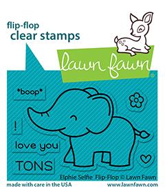 Lawn Fawn Elphie Selfie Flip Flop Cling Stamp Set