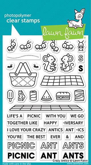 Lawn Fawn Crazy Antics Cling Stamps Set