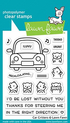 Lawn Fawn Car Critters Cling Stamp Set