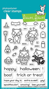 Lawn Fawn Fox Costumes Before ' n Afters Cling Stamp Set