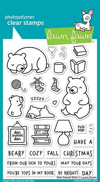 Lawn Fawn Den Sweet Den Cling Stamp Set