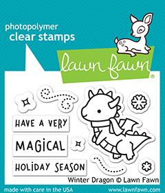 Lawn Fawn Winter Dragon Cling Stamp Set