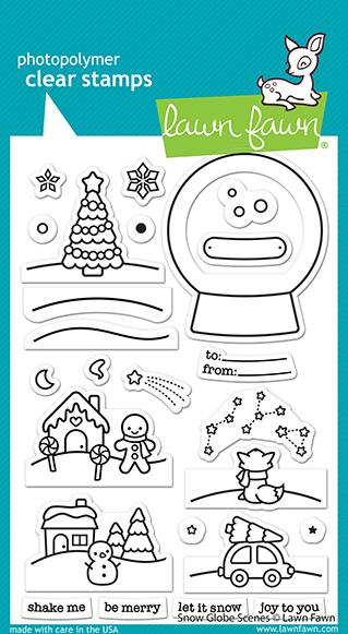 Lawn Fawn Snow Globe Scenes Cling Set