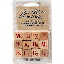 Tim Holtz  Idea-ology Christmas Alpha Dice Red