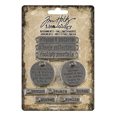 Tim Holtz Idea-ology Adornments-Halloween Words