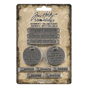 Tim Holtz Idea-ology Adornments-Halloween Words