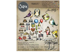 Sizzix Tim Holtz Collections Mini Bird Crazy and Things Framelits Die Set