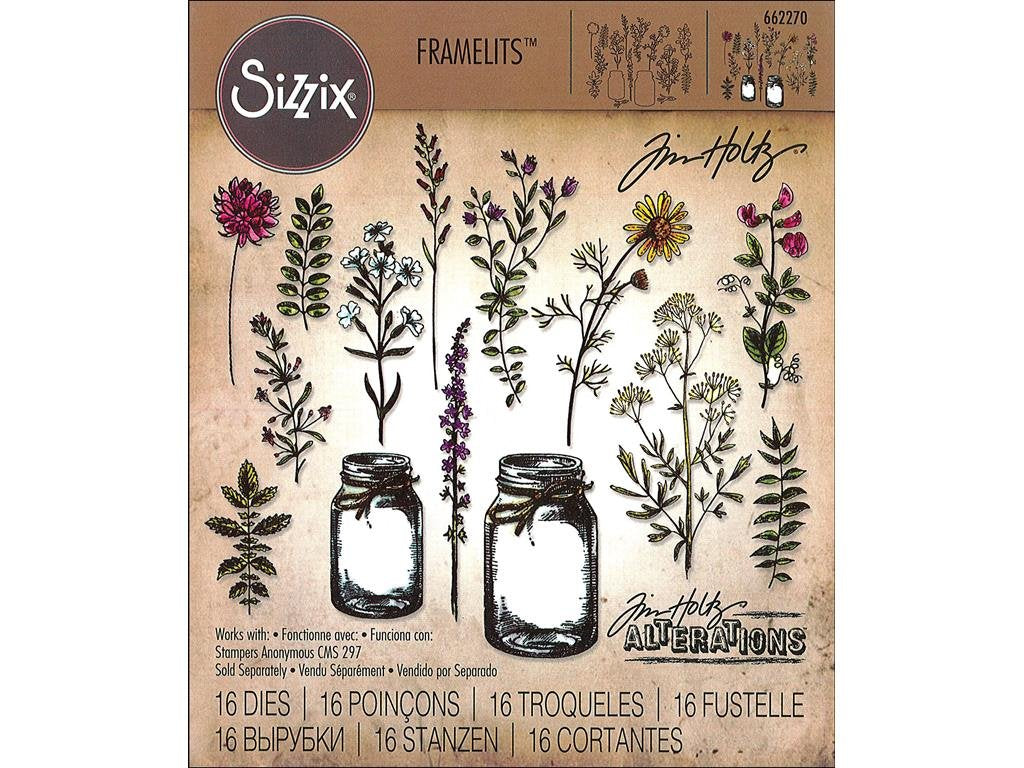 Sizzix - Tim Holtz - Alterations Collection - Framelits Dies - Flower Jar