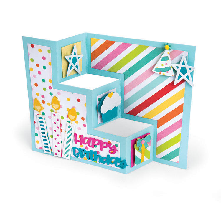 Sizzix - Thinlits Die - Card, Birthday Shutter