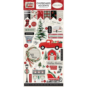 Carta Bella Paper - Christmas Market Collection - Chipboard Stickers - Accents