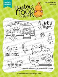 Newton's  Nook Christmas Campers Cling Stamp Set