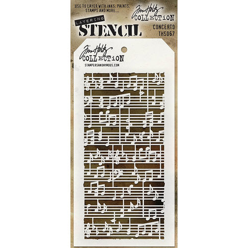 Stampers Anonymous - Tim Holtz - Layering Stencil - Concerto