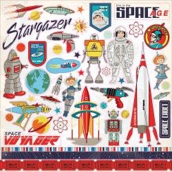 Carta Bella Space Academy Collection 12 x 12 Sticker Sheet