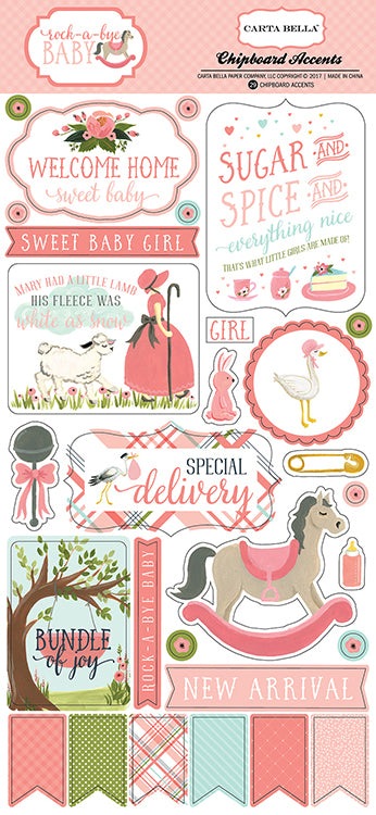 Carta Bella Rock-a-bye-Baby Chipboard Pieces