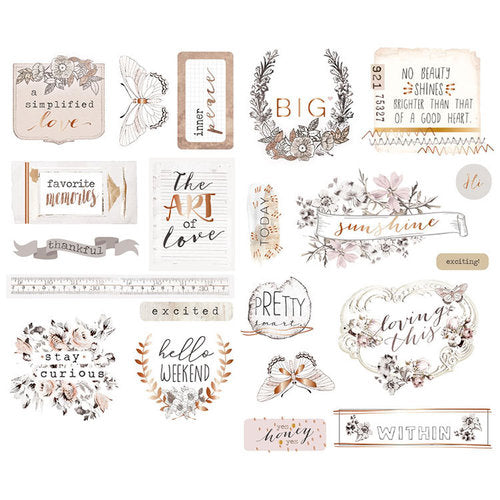 Prima - Pretty Pale Collection - Chipboard Stickers