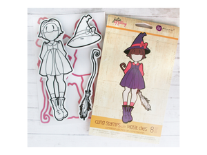 Prima Julie Nutting Cling Stamp Set and Metal Dies Lil Witch
