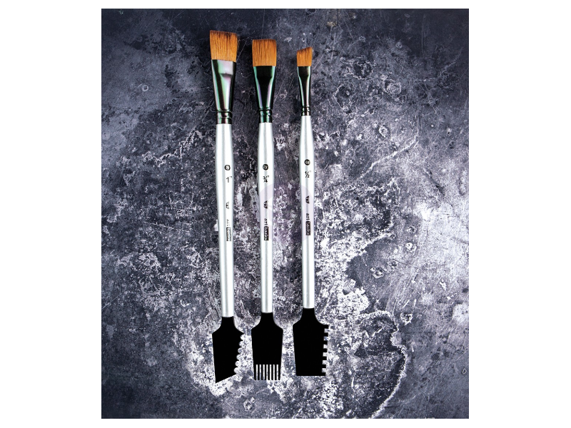 Prima Art Basics: Double-Sided Texture Brushes Set 1 - 3 pcs