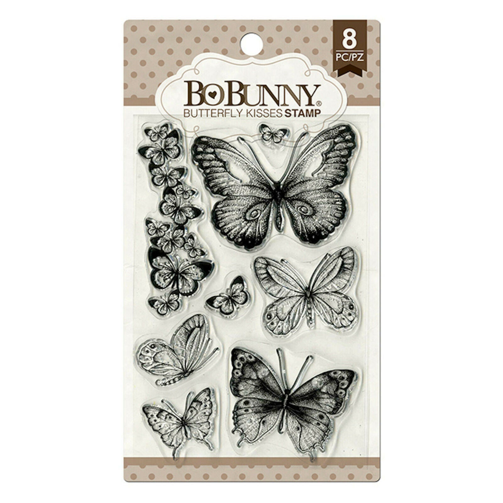 Bo Bunny Butterfly Kisses Clear Cling Stamp Set