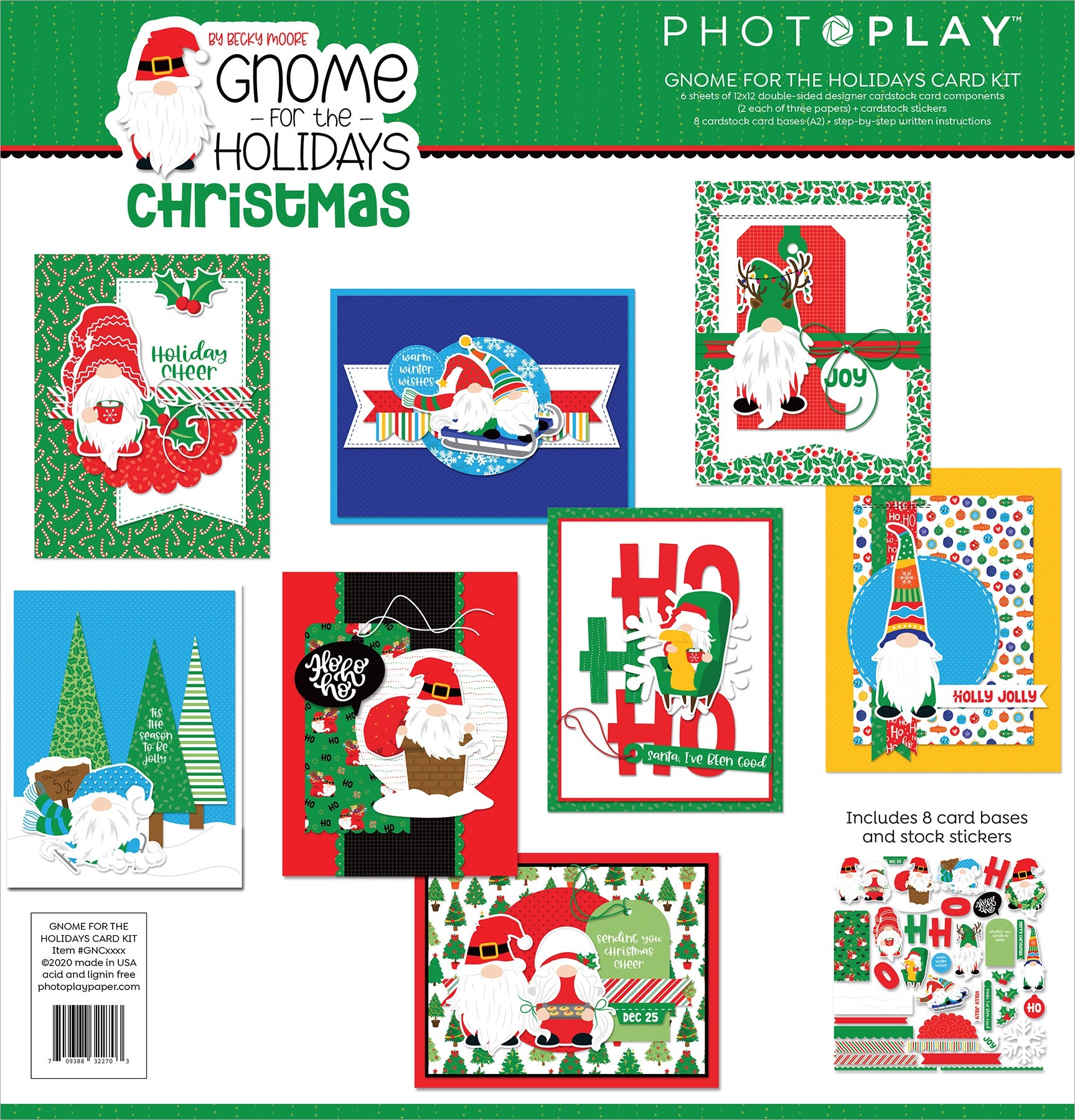 Photo Play Paper - Gnome For Christmas Collection - Card Kit