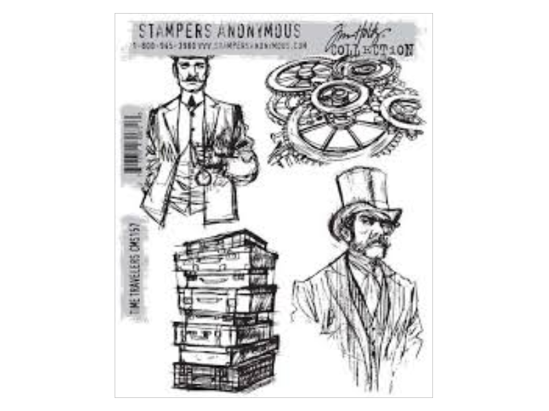 Stampers Anonymous Tim Holtz Time Travelers Cling Stamp`
