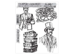 Stampers Anonymous Tim Holtz Time Travelers Cling Stamp`