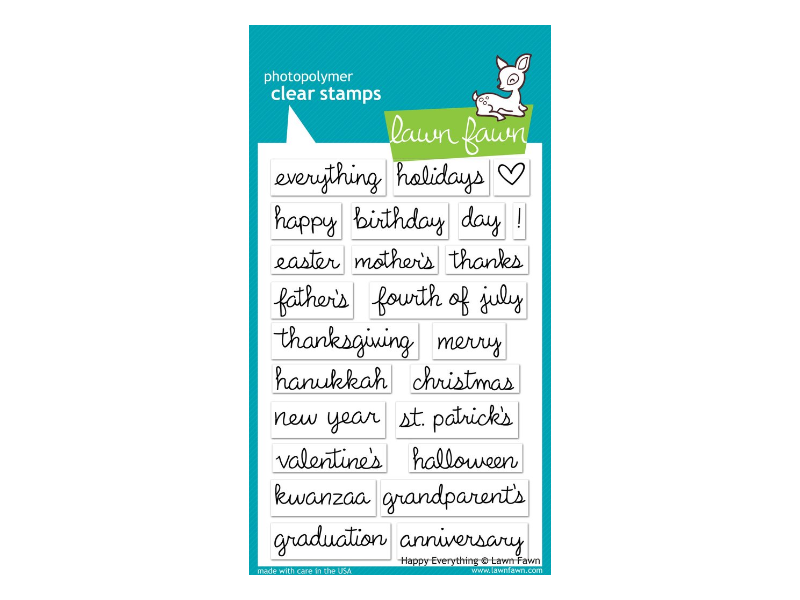 Lawn Fawn Happy Everything Cling  Stamp Set